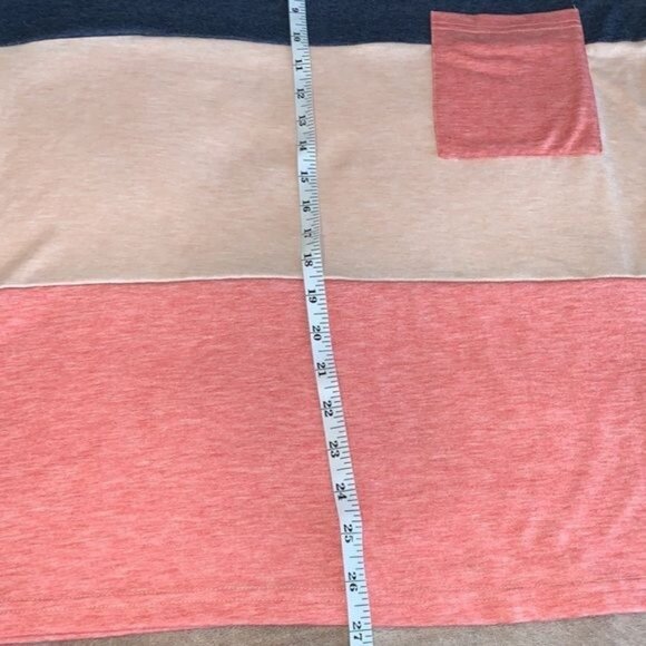 Color Block Tee With Pocket Navy/Beige/Coral XL - Picture 8 of 8